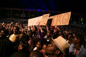 Stromae in Kigali Oct 17,2015 Eager fans waiting for the main man... By Cyril