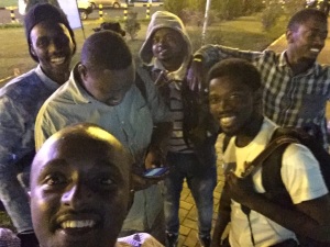 We were so desperate that taking photos and calling our little group #TeamNoSleep was a cope out to relieve the stress... That hashtag is the name we coined ourselves because we waited till 2 am! Another Whoah! Mind you Stromae touched down at 10 am Kigali time... Major bummer.